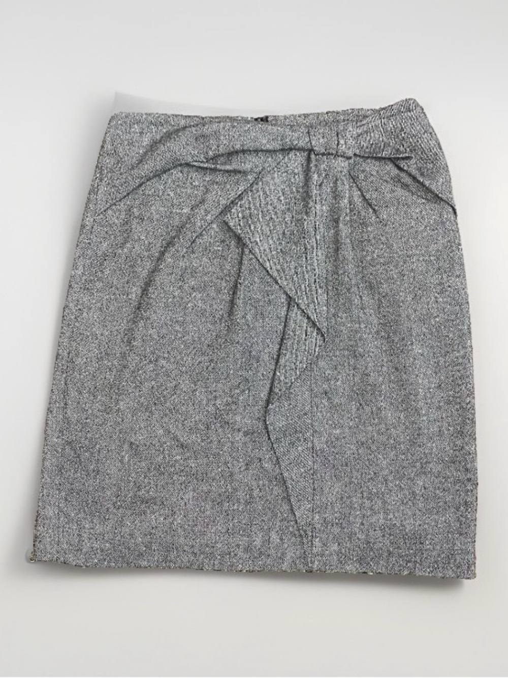 Banana Republic Gray Tweed Wool-Blend Front Bow Pencil Skirt Size 6